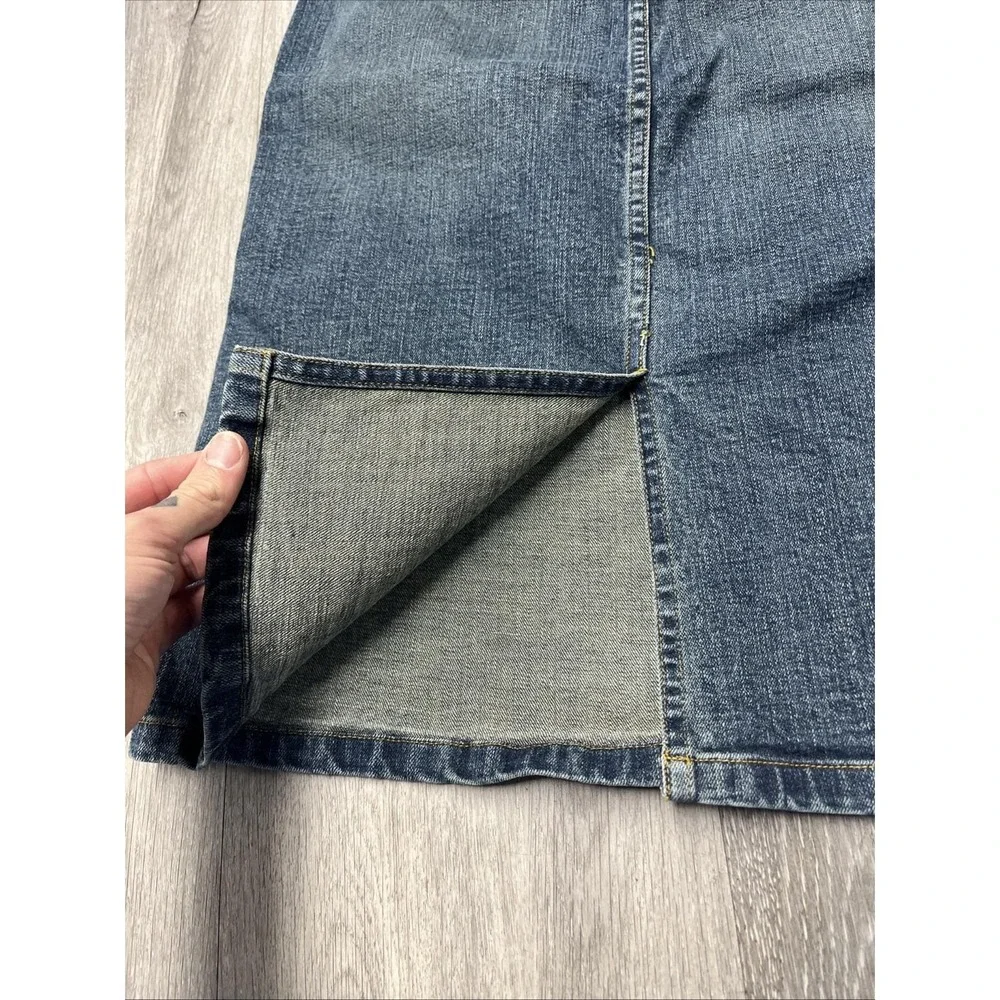 Vintage 90s Ralph Lauren Polo Jeans Co Denim Back Slit Skirt Size 8 - Picture 10 of 10